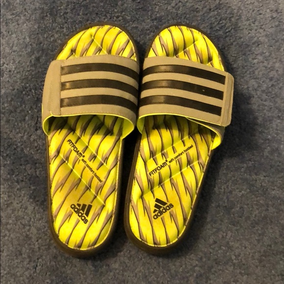 adidas yellow sliders